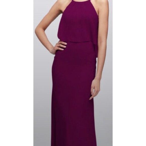David's Bridal Dresses & Skirts - Davids Bridal Sleeveless Wine color sangria long dress size 8